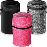 3 Pieces Wrist Wallet Wrist Pouch Sports Wristband with Pocket Wrist Wallet for Women Man for Walking Running Hiking Jogging Travel (Black, Grey, Pink)